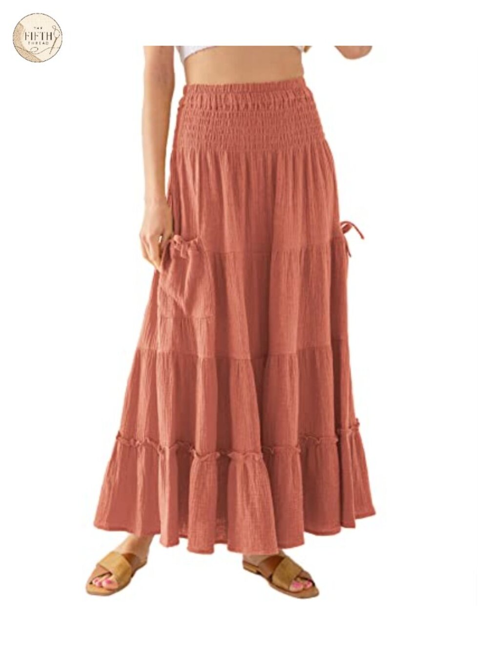 Women's 100% Cotton Gauze Maxi Skirt Boho Renaissance High Waisted Summer